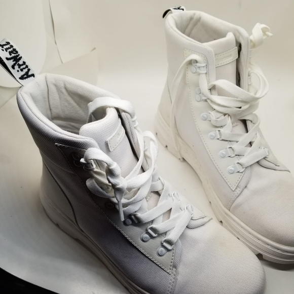 Dr. Martens Air Wair White and Cream High-Top Sneakers - Picture 1 of 8
